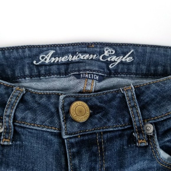 American Eagle Skinny Stretch Womens Size 10 Cropped (30x26) Medium Wash Jeans - Picture 2 of 11